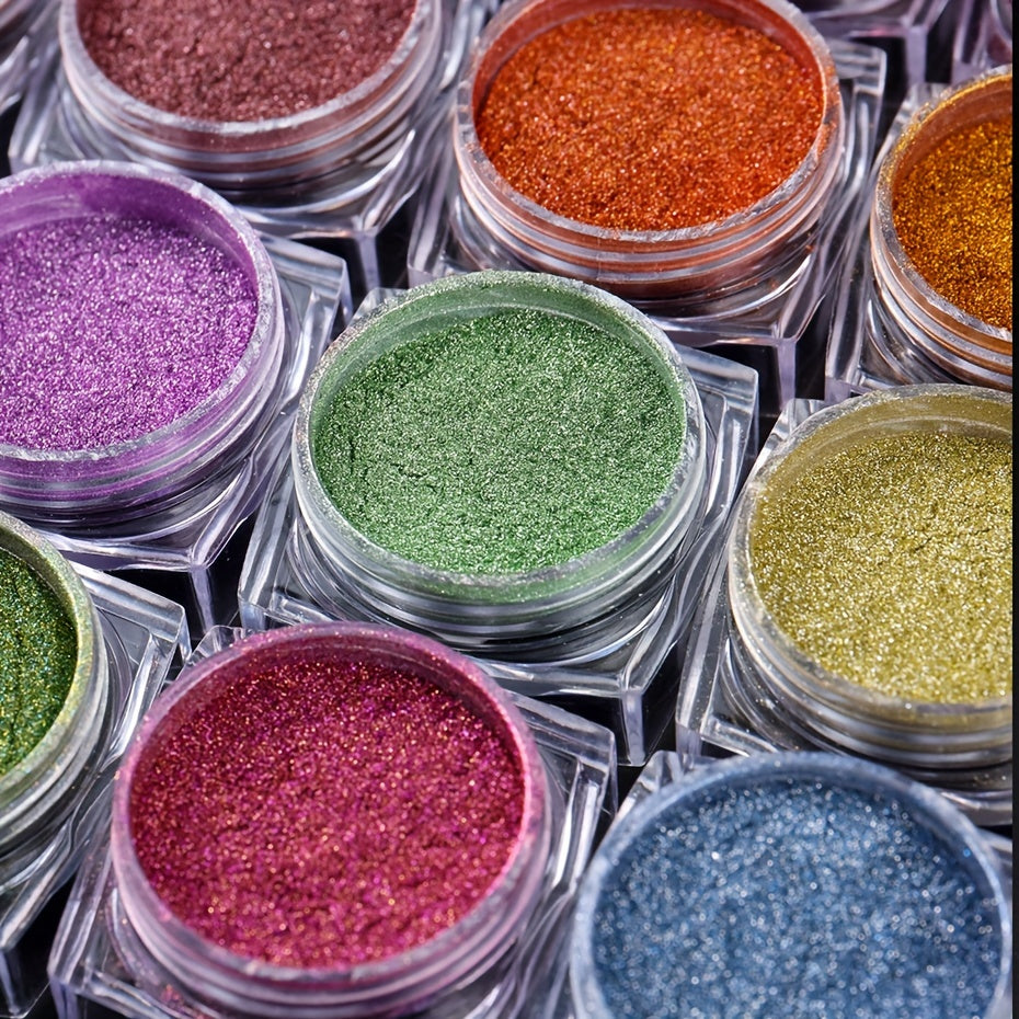 40 Colors Metallic Chrome Nail Powder Pigment Y2K Mirror Effect Rubbing On Dust UV Gel Polish DIY Flakes Manicure Accessories